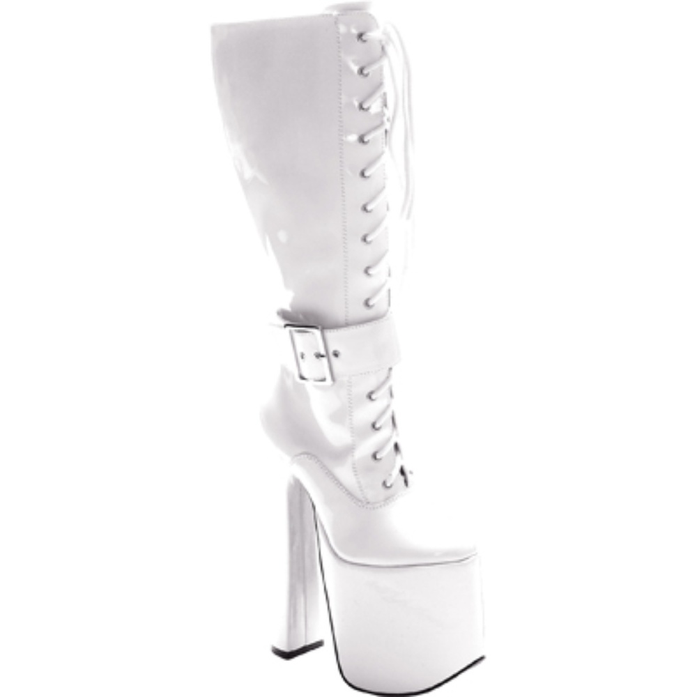 White Platform Exotic Dancer Boot